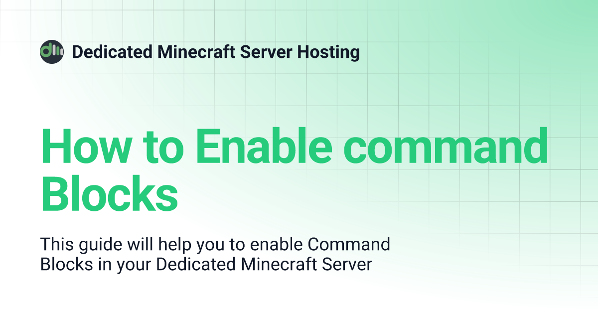 How to Enable command Blocks | Dedicated Minecraft Server Hosting
